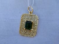 Rectangle 14k Solid Gold Diamond Pendants