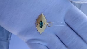 Evil Eye 14k Solid Gold Diamond Pendants