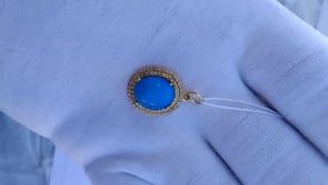 Turquoise 14k Solid Gold Diamond Pendants