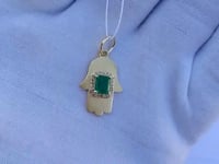 Hamsa Hand 14k Solid Gold Diamond Pendants
