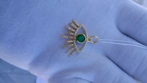 Evil Eye 14k Solid Gold Diamond Pendants