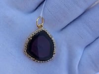 Watermelon Tourmaline 14k Solid Gold Diamond Pendants