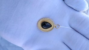 Oval 14k Solid Gold Diamond Pendants