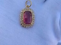 Oval14k Solid Gold Diamond Pendants