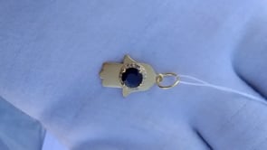 Hamsa Hand 14k Solid Gold Diamond Pendants