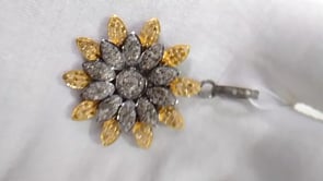 Flower Silver Pave Diamond Pendant