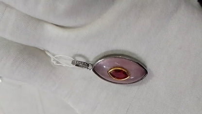 Marquise Silver Pave Diamond Pendant