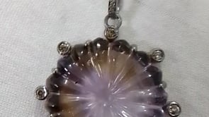 Ametrine Silver Pave Diamond Pendant