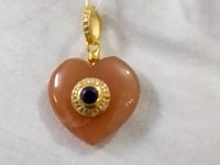 Heart Moonstone Silver Pave Diamond Pendant