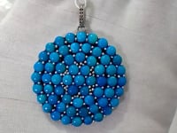 Round Silver Pave Diamond Pendant