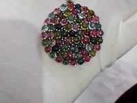 Round Silver Pave Diamond Pendant