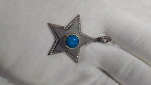 Star Silver Pave Diamond Pendant
