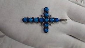 Cross Silver Pave Diamond Pendant