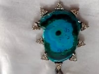 Malachite  Pave Diamond Pendant