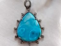 Pear Silver Pave Diamond Pendant