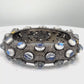 Rainbow Moonstone Diamond Bangle