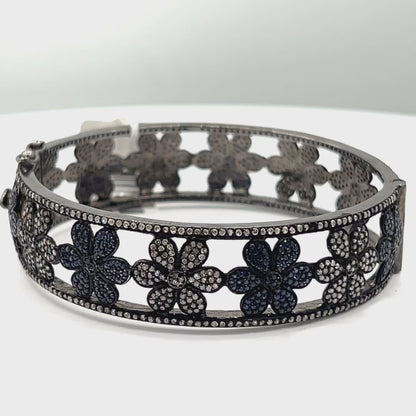 Blue Sapphire Diamond Bangle