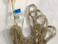 Golden Rutilated quartz Faceted Tube Beads