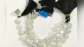 Moonstone Faceted Coin Beads