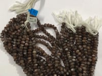 Chocolate Moonstone Faceted Roundel Beads, Natural Moonstone