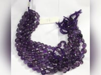 Amethyst Faceted Coin Beads