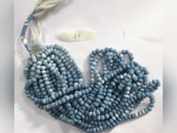 Opal, Blue Opal Smooth Roundel Beads, Natural Blue Opal