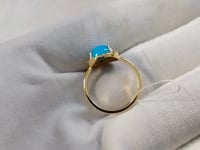 Turquoise 14k Solid Gold Diamond Rings