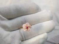 Flower 14k Solid Gold Ruby Rings