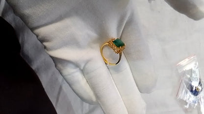 Emerald 14k Solid Gold Diamond Rings