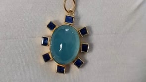 Oval 14k Solid Gold Diamond Pendants