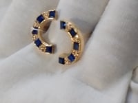 C-Shape 14k Gold Diamond Stud Earring