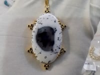 Oval Stone Pave Diamond Pendant
