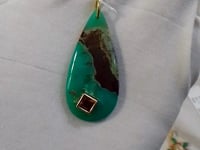 Nature Chrysoprase Pave Diamond Pendant