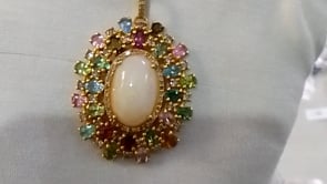 Opal 92.5 Silver Pave Diamond Pendant