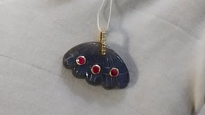 Labradorite Stone Pave Diamond Pendant