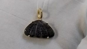 Black rutile Pave Diamond Pendant