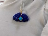 Lapis lazuli Pave Diamond Pendant