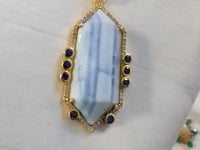 Blue Opal Pave Diamond Pendant