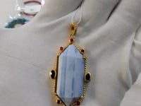 Blue Opal Pave Diamond Pendant