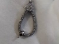 Diamond Clasps .925 Oxidized Sterling Silver Diamond Clasps