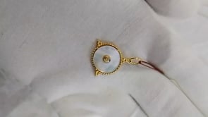 Pearl 14k Solid Gold Diamond Pendant