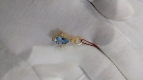 Aquamarine 14k Solid Gold Diamond Pendant