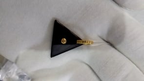 Triangle Black Onyx Silver Pave Diamond Pendant