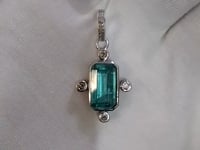 GREEN KYNITE Pave Diamond Pendant
