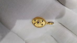 Gold Plated Marquise-shaped Blue Sapphire pendant with diamond