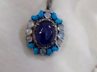 Tanzanite Silver Diamond Pendant