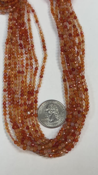 Carnelian Round Faceted 3-4mm
