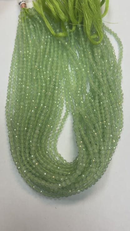 Prehnite Beads Faceted Round 3-4MM