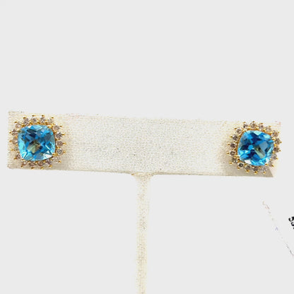 Square 14k Solid Gold Diamond Stud Earring. Genuine handmade pave diamond Earring. 14k Solid Gold Diamond Earring..