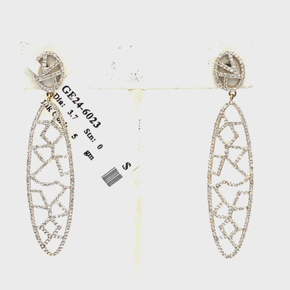 14k Solid Gold Diamond Earring